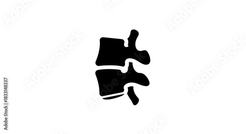 Human Spine Vertebrae Anatomy Silhouette for Medical Illustration.