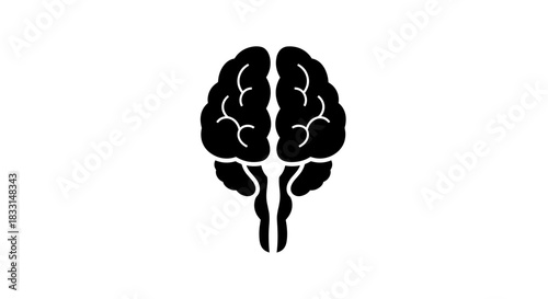 Brain Silhouette Symbol of Intelligence Thought and Cognitive Function 1.