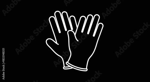 Protective Gloves Icon Safety and Hygiene Illustration.
