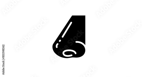Nose Icon A Simple and Clean Anatomical Representation.