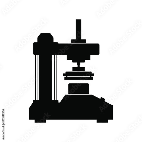 Black silhouette of a hydraulic press machine industrial 1