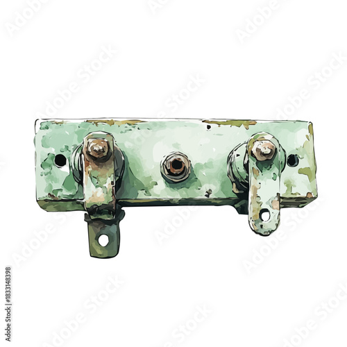 A painting of a green farm trailer hitch painting design collection, hand-painted watercolor style, vector set available in EPS, Simple illustration, vectorized