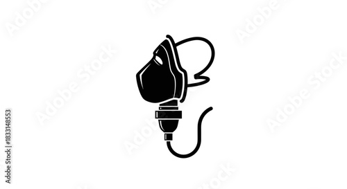 Oxygen Mask Illustration Medical Equipment for Respiratory Support.