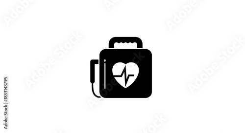 AED Device Icon Symbol of Emergency Medical Care.
