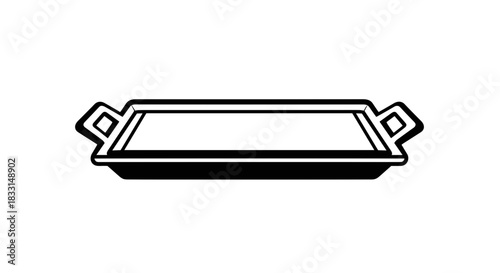 Elegant Serving Tray Illustration for Culinary Presentations.