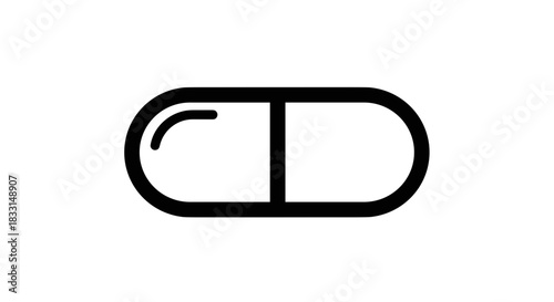 Minimalist Capsule Pill Icon for Healthcare and Medicine.