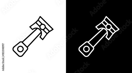 Piston White Icon Set Vector 