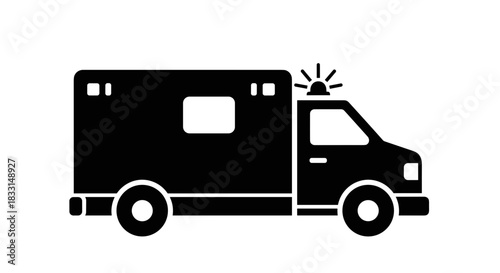 Ambulance Vector Icon Emergency Medical Transport Illustration.