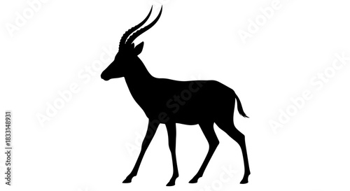Elegant Silhouette of a Majestic Antelope in Profile.