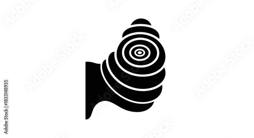 Abstract Black and White Illustration of a Concentric Pattern.