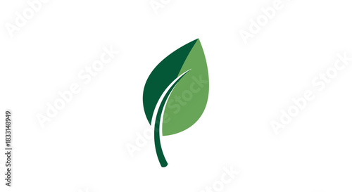 Green Leaf Symbol Nature Growth and Environmental Awareness.