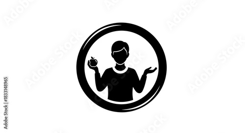Person Balancing Coffee Cup and Open Hand in Circle.