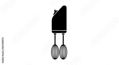 Hand Mixer Silhouette Kitchen Appliance for Baking.