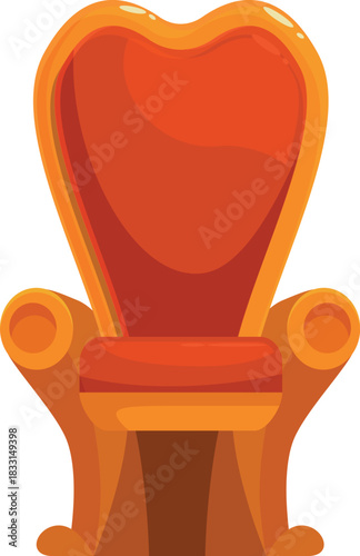 Luxurious golden throne chair representing royalty, power, and authority, perfect for fairy tales or historical settings