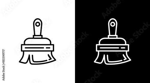 Paint Brush White Icon Set Vector 