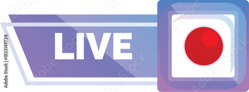 Live stream button with japanese flag is streaming now