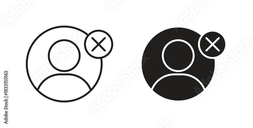 Remove user icon glyph and line set thin line symbol concept.