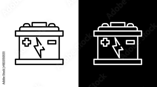 Battery White Icon Set Vector 