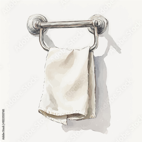 Hand-painted style, vectorized, vector metal dish towel holder set available in EPS An Elegant watercolor painting design collection, A painting set.