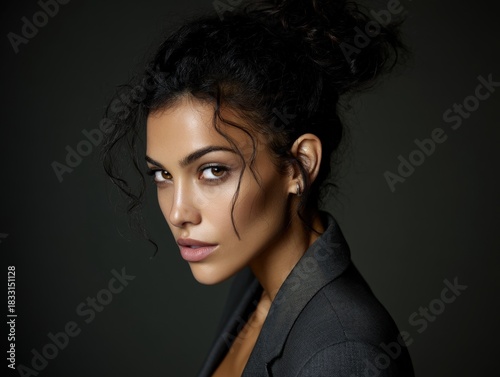 Profile of a woman with cur...