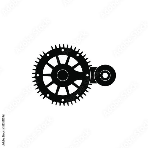 Black silhouette of a mechanical gear assembly machinery