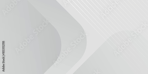 Abstract gray background with white diagonal stripes and modern geometric shapes. Minimalist background concept for covers, brochures, presentations and certificates.