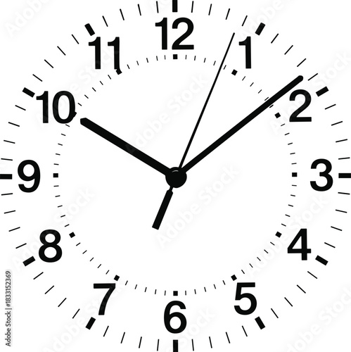 Modern vector clock showing time passing, deadlines, or scheduling, perfect for presentations, websites, and business materials, time management themes