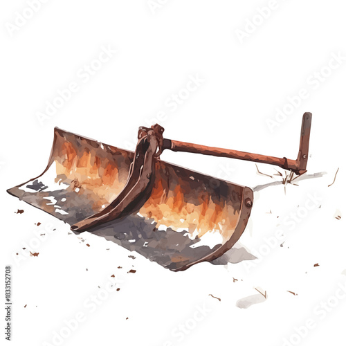Hand-painted style, vectorized, vector metal plow set available in EPS An Elegant watercolor painting design collection, A painting of design set. EPS format