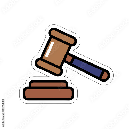 gavel on white background