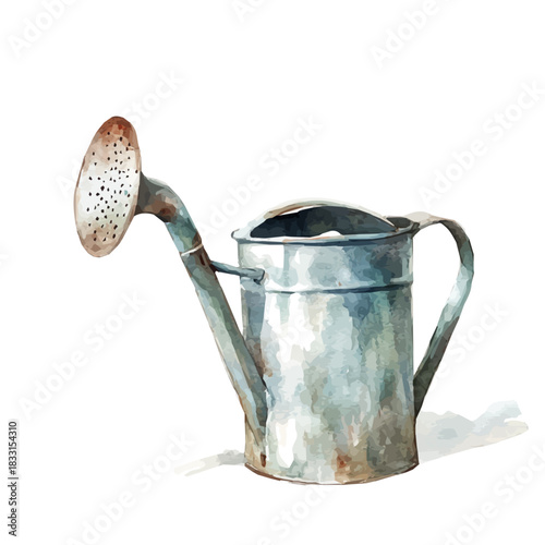An Elegant metal watering spout painting design collection, Hand-painted watercolor style, vectorized, vector set available in EPS, Simple design, EPS