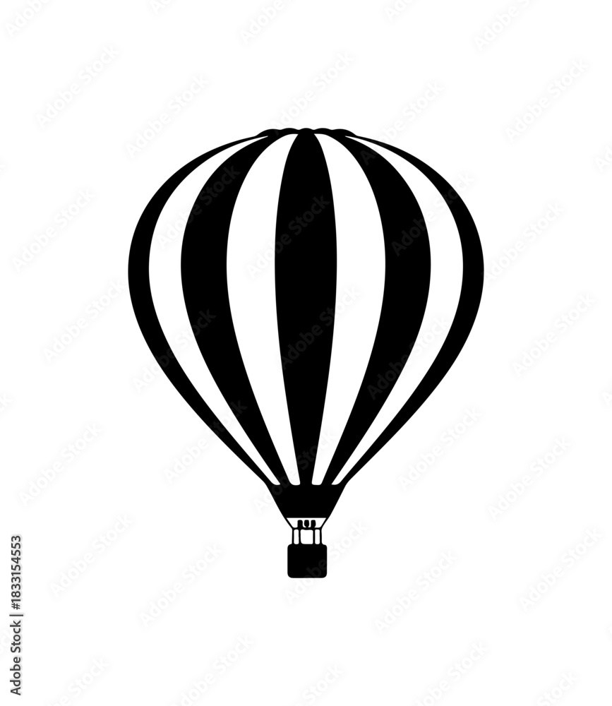 Fototapeta premium Whimsical hot air balloon soaring high, a symbol of adventure, freedom, and dreams taking flight, conveying joy and inspiration in minimalist design