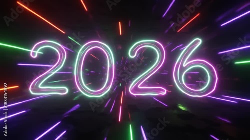 Glowstick Wave Trails Spelling 2026 in Rave Party Theme