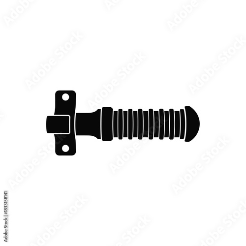 Black silhouette of a plumbing pipe fitting connection