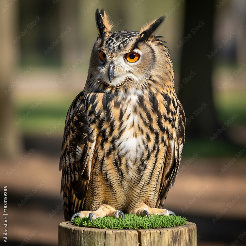 Fototapeta premium great horned owl in flight