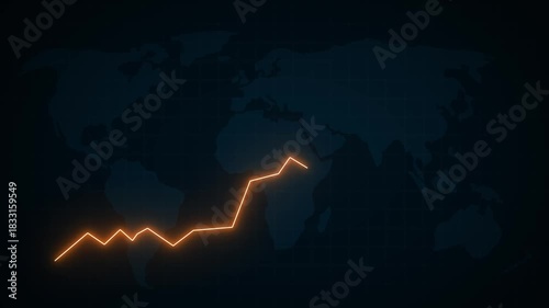 Market Recovery Concept. Successful growth trend blue line graph going Up. Financial data and diagrams. For stock market increase, rising financial data, Investment growth after
