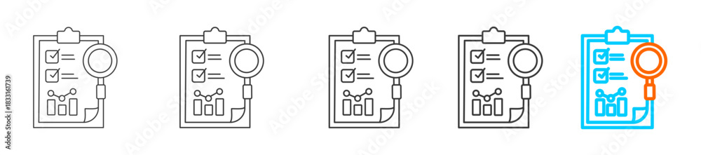 Fototapeta premium audit icon set multiple style collection 