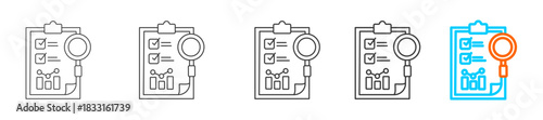 audit icon set multiple style collection	
