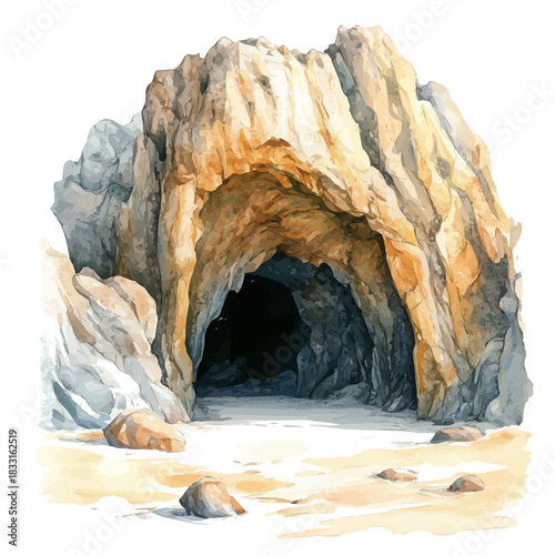 A hand_painted cave style, vectorized, vector set available in EPS An Elegant watercolor painting design collection