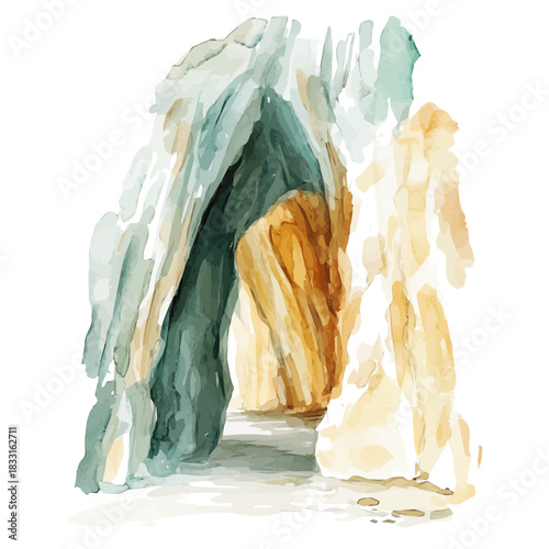 A hand-painted cave style, vectorized, vector set available in EPS An Elegant watercolor painting design collection, EPS format