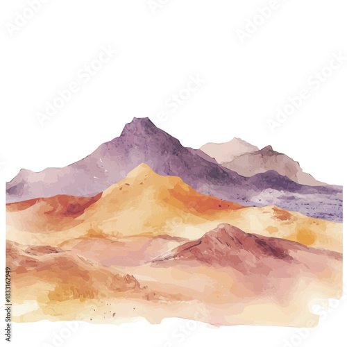 A hand-painted desert design set. Hand-painted style, vectorized, vector set available in EPS An Elegant watercolor painting design collection