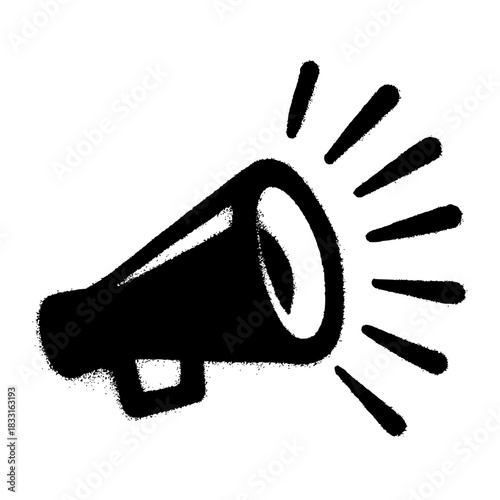 Bold megaphone icon announces important news, urgent alerts, and amplified messages for modern marketing campaigns