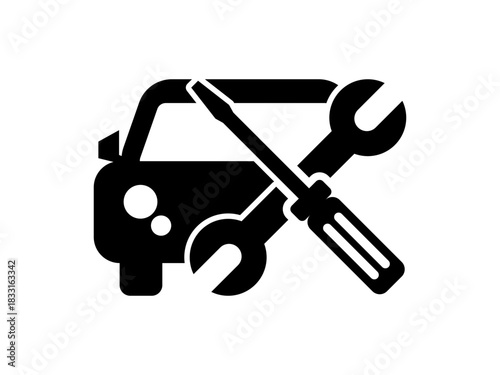 Car Service Icon, Clean Vehicle Maintenance Graphic for Digital and Print Use