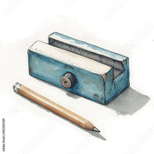 Watercolor painting, A sharpener painting design collection, Hand-painted, vectorized, vector set available in EPS, Simple design, EPS