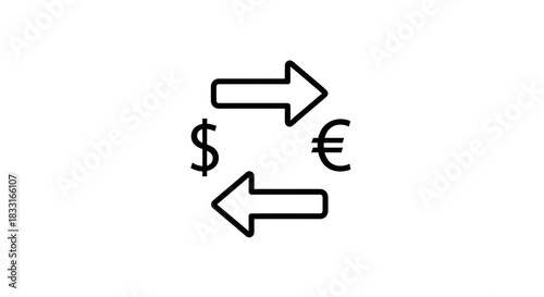 Conceptual representation of currency exchange emphasizing global financial transactions