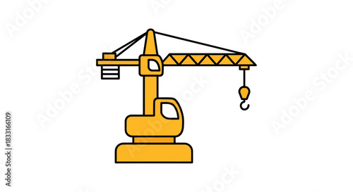 Construction crane illustration emphasizing building progress and industrial activity