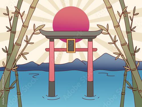 Torii Gate at Sunrise