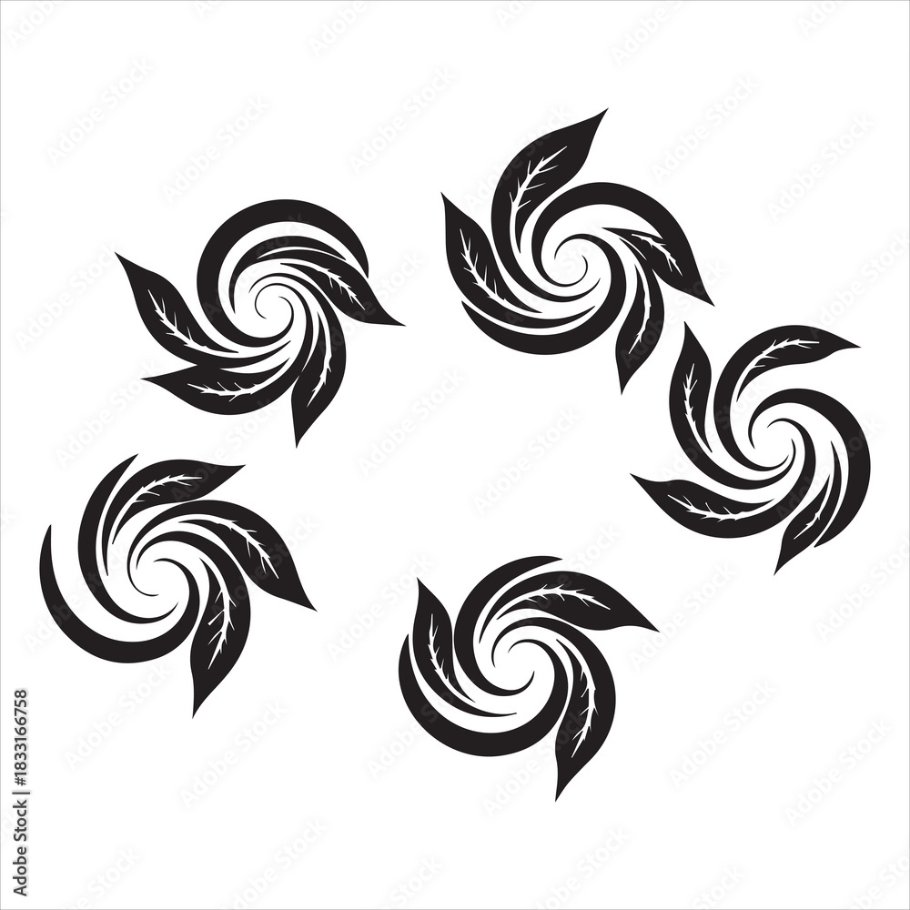 Obraz premium Abstract Swirling Feather Design Element Vector Illustration