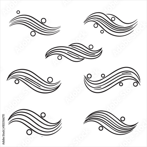 Abstract Flowing Lines and Circles as Decorative Elements