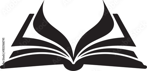 Open Book with Stylized Pages Icon reading knowledge