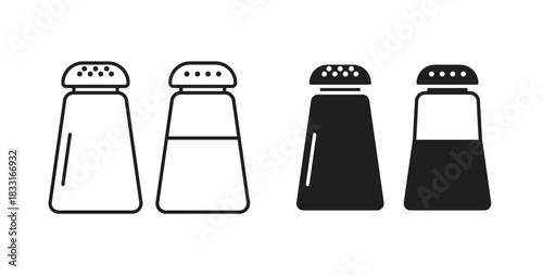 Salt pepper icon in doodle and stroke style.